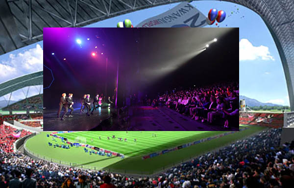 월드컵 4강신화를 일궈냈던 광주월드경기장과 네모는 방탄소년단의 공연모습