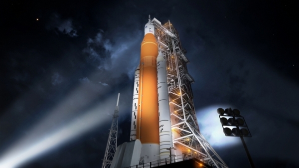 미국 항공우주국(NASA). 달 탐사를 위한 차세대 대형 로켓 발사 시스템(SLS). (사진=NASA)