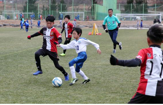 강진군에서 열린 초등학생 축구경기