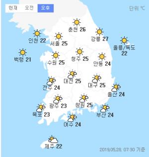 오늘 날씨, 전국 맑음 서울 낮기온 25도...전국 기상특보