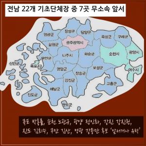 [카드뉴스]전남 22개 기초단체장 중 7곳 무소속 앞서