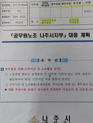 [단독]나주시, 노조간부 11명 시간대별 불법사찰 '의혹'